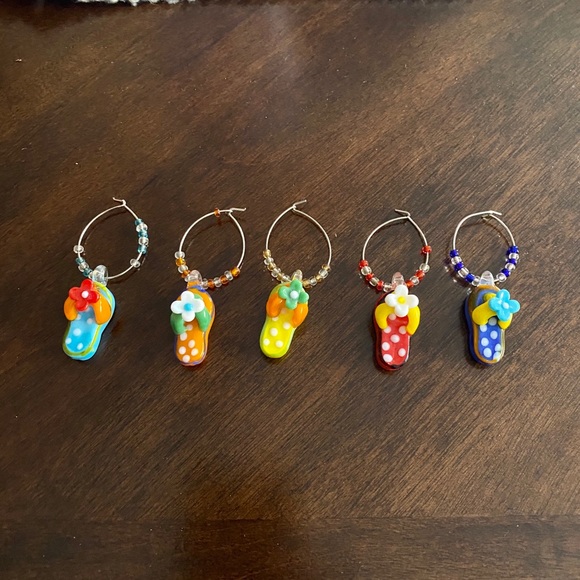 Wine Glass Charms - Flip Flops - Picture 1 of 2